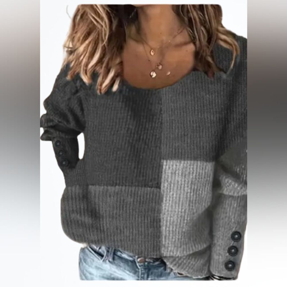 Sheilay long sleeve color block sweater, size S